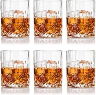 WinGluge 6 Stück Whiskey Glas, 330ml Wassergläser, Whiskeyglas Geschenke Spülmaschinenfest, Wh…