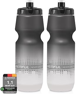 GEMFUL 750ml Trinkflasche Fahrrad 2er-Set Quetschbar Sport Trinkflasche | BPA-frei- Spülmaschine…
