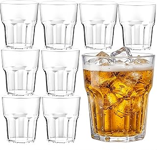 8 Stück 260ml Wassergläser aus Kunststoff, Spülmaschinenfest Acrylglas Trinkbecher, BPA-frei B…