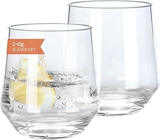 Moritz Milano Wasser Gläser 370 ml Camping Gläser Wassergläser Tumbler bruchfest kratzfest