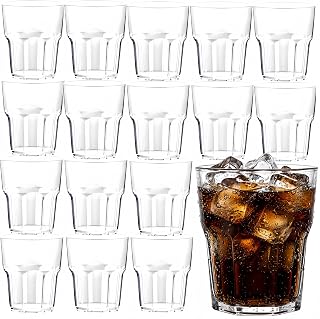 20 Stück 260ml Wassergläser Kunststoff, Wiederverwendbare Trinkbecher aus Acrylglas, Bruchsiche…