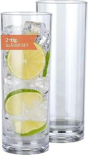 Moritz Milano Longdrinkglas 2er Set 330 ml – Polycarbonat Cocktailglas bruchfest & kratzfest für…