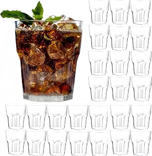 20 Stück 260ml Wassergläser aus Kunststoff, Spülmaschinenfest Acrylglas Trinkbecher, BPA-frei …