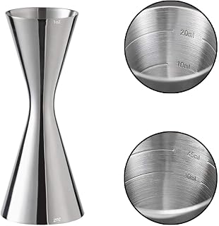 Delgeo Edelstahl Cocktail Messbecher,Professioneller Jigger Spirit -Maß mit Mark 10/20/30/45/60m…