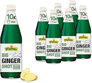 Pfanner Bio Ingwer Shot 100% Direktsaft im Vorratspack (6 x 0,5L) – Ingwer, Apfel & Zitrone –…
