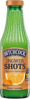 Hitchcock | Ingwer Shot Orange | 500 ml | Ingwershot mit Orange Kurkuma Geschmack | Einweg