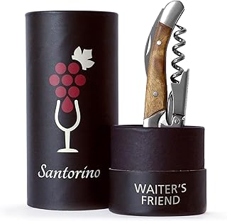 Santorino® Kellnermesser | Exklusives Sommeliermesser aus Campecheholz, 2 Stufen Weinöffner Kor…