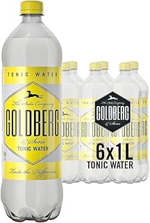 GOLDBERG Tonic Water mit Zitronennuance – 6×1,0l PET-Flaschen | Premium Filler mit Chinin für Gi…