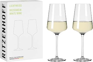 RITZENHOFF 6301002 Weißweinglas 400 ml – Serie Lichtweiss – 6 Stück im Geschenk-Set – stilvoll-…