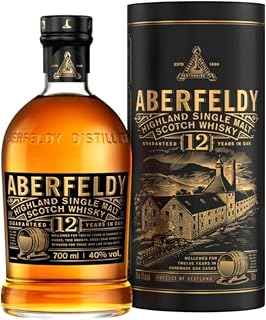 Aberfeldy 12 Jahre Single Malt Scotch Whisky, 40 Vol.-%, 70 cl/700 ml, Premium-Whisky, in vier ve…