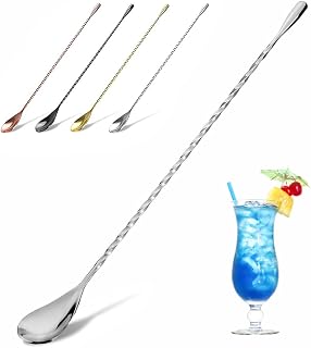 YFWOOD Cocktail Mischlöffel, 30cm Spiral Design Mixen Getränken, Silber | Edelstahl, Barlöffel…