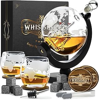 WHISISKEY Whisky Karaffe Set – Whiskey Geschenkset – Geschenke für Männer | Dekanter 900ML, Ges…