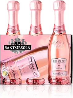 Sant’Orsola Prosecco D.O.C. Rosè Millesimato – trocken – Schaumwein Italien Wein 3 kleine Flasch…
