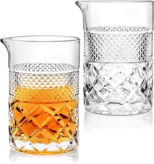 2er-Set Cocktail-Mixgläser, solide, stabile, robuste Kristall-Rührglas, Barzubehör für Cockta…