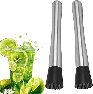2PCS Cocktail Stössel 21cm, Cocktail Stampfer, Edelstahl Bar Muddler für Limetten Kräuter Frü…