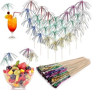 ZALAON 120 Stücke Cocktailspieße Cocktail Sticks，23cm Cocktail Picks für Dekorieren von Kuch…