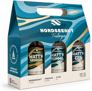 NORDSEEGUT WATT`N TRILOGIE 3x 0.1 l Spirituosen Geschenkset | Nordsee Premium Geschenkbox mit WAT…