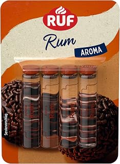 RUF Backaroma Rum, 4 Fläschchen Rumaroma zum Backen für Torten-Boden, Biskuit-Teig oder weihnac…