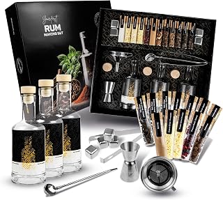 DIBYS Rum-Selber-Machen-Set, 12 Botanicals, 3 Flaschen, DIY Geschenkset | Trichter, Barlöffel, C…