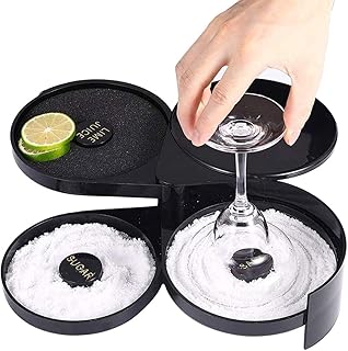 TonJin 1 Pack 3 Tier Bar Glas Rimmer für Margarita und Cocktail, Barkeeper Tool, Salt Box Spice …