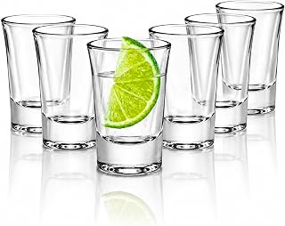 volila 6 Klare Schnapsgläser aus Glas – 2,5 cl Spülmaschinenfest Shotgläser mit Standfest für…