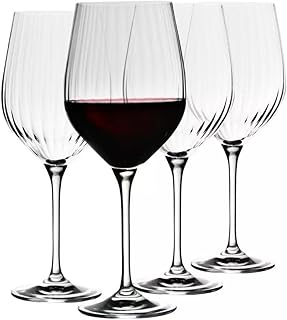 Krosno Rotweingläser | 4er Set | 450 ML | Harmony Lumi Collection | Trinkgläser Hochzeitsgesche…