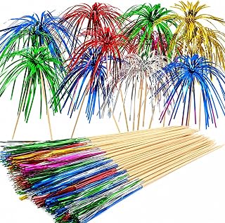 ALINK 100 Stück Cocktailspieße Cocktail Picks Feuerwerk Sticks, Feuerwerk Sticks Cocktail Deko …