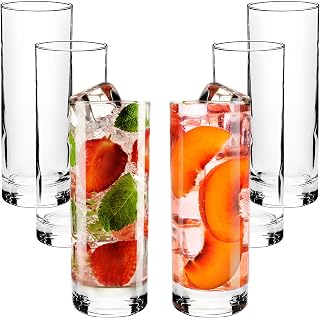 CRYSTALIA Luxus Longdrinkgläser Set von 6, 360ml BLEI FREI Spülmaschinenfest Highball Gläser, …