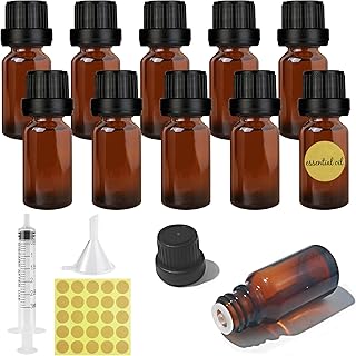 10 Stück Braunglasflasche 10ml mit 3ml Spritze, Trichter, Etikett | Leere Braune Flaschen, Wiede…