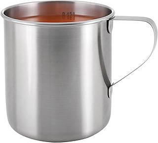 Tatonka Edelstahl-Becher Mug (450 ml) – Einwandiger Trinkbecher mit 0,45l Volumen, Griff und Volu…