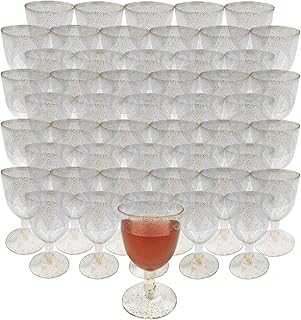 VELLUSTRA Weingläser Kunststoff 50er Set, bruchfest, BPA-frei, Mehrweg Cocktailgläser, Spülmas…
