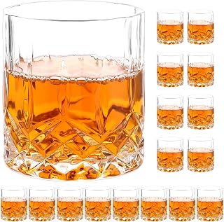 18er Set Whisky Gläser Kristallglas, 200ml Whiskygläser Rum Gläser Whiskey Glas, Whisky Tumble…