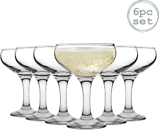 Rink Drink 6x Champagner Coupe Gläser – 235 ml Vintage-Stil Cocktailschalen für Champagner, Pro…