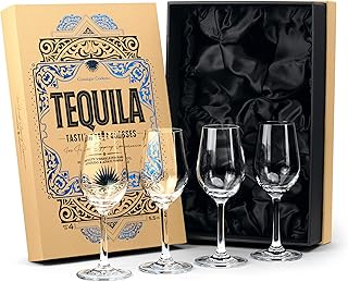 GLASSIQUE CADEAU Kristall Tequila Verkostungs Gläser | 4er Set | 160 ml Tasting und Nosing Gläs…