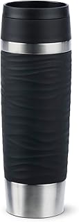 Emsa Travel Mug Wave Thermobecher 500 ml, Isolierbecher auslaufsicher, Edelstahl, 6h heiß und 12…