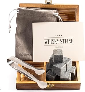 GOURMEO 9 Whisky Steine Set – 9x Kühlsteine Whisky Zubehör – Stein Eiswürfel Whiskey Zubehör …