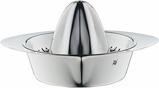 WMF Gourmet Zitronenpresse Edelstahl 9cm, Zitruspresse Edelstahl manuell, Cromargan Edelstahl mat…