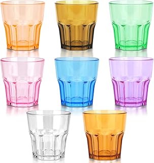 8 Stück Kunststoffbecher Bunt, Kinderbecher Plastik, 5.63 OZ Hochwertige Kunststoff Trinkgläser…