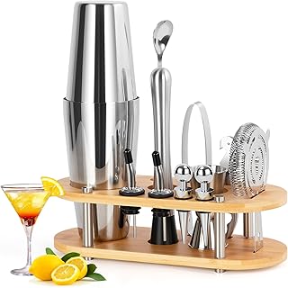 FoiiLiio Cocktail Set 12 Teiliges 750ML Boston Cocktail Shaker mit Bar Zubehör für Cocktails, E…