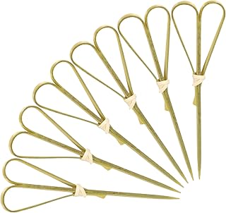 100 Stück Herzform Cocktail Sticks Bambus Cocktails Stick Bambus-Cocktailspieße 4,7 Zoll Cockta…