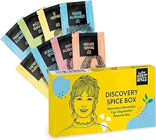 Just Spices Kennenlern Gewürzbox I 8 Gewürzmixe in Probiergröße I In Geschenkbox I Gewürzbox