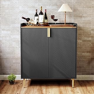 HOLTICO Weinschrank mit Weinregalen für 9 Flaschen, Barschrank Moderne Kaffeetresen-Schrank, Alk…