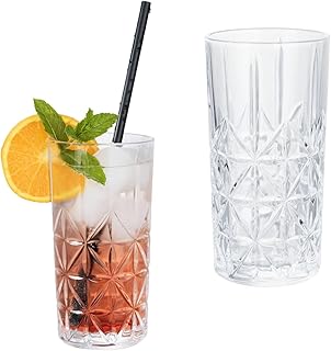 Gläser Set 6 teilig 300ml Trinkgläser modern Cocktailgläser Wassergläser Longdrinkgläser Kri…
