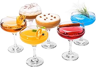 Cocktailgläser Set mit 6 Stück (9oz/270ml). Champagner, Espresso Martini, Margarita Gläser, El…
