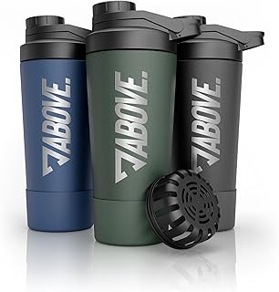 ABOVE. Protein Shaker Edelstahl 750ml – BPA-frei & isolierend: hält Shakes 12H eiskalt – int…