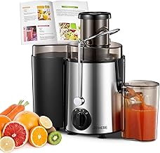 FOHERE Entsafter für Obst und Gemüse in Edelstahl, Extraktor Max Power 800W Zentrifugaler 65 MM…