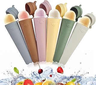 6 Stk. Silikon Eisformen – Wiederverwendbare Wassereis Formen BPA Frei mit Deckel – Kinder Eisfor…