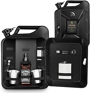 Maverton 20L Kanister Mini Bar mit Gravur – Jerrycan schwarzer Metall Mobile Bar – Geburtstagsges…