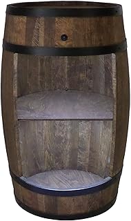 CREATIVE COOPER Holzfass Hausbar mit LED-Leuchten – Weinschrank im Retro Stil – Weinfass Bar – We…