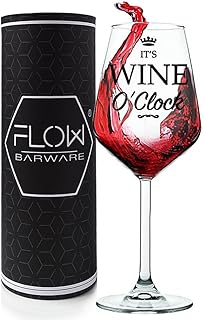 FLOW Barware Weinglas Geschenk, ein lustiges Weinglas Gläser mit lustigem Design | Bedruckte lus…